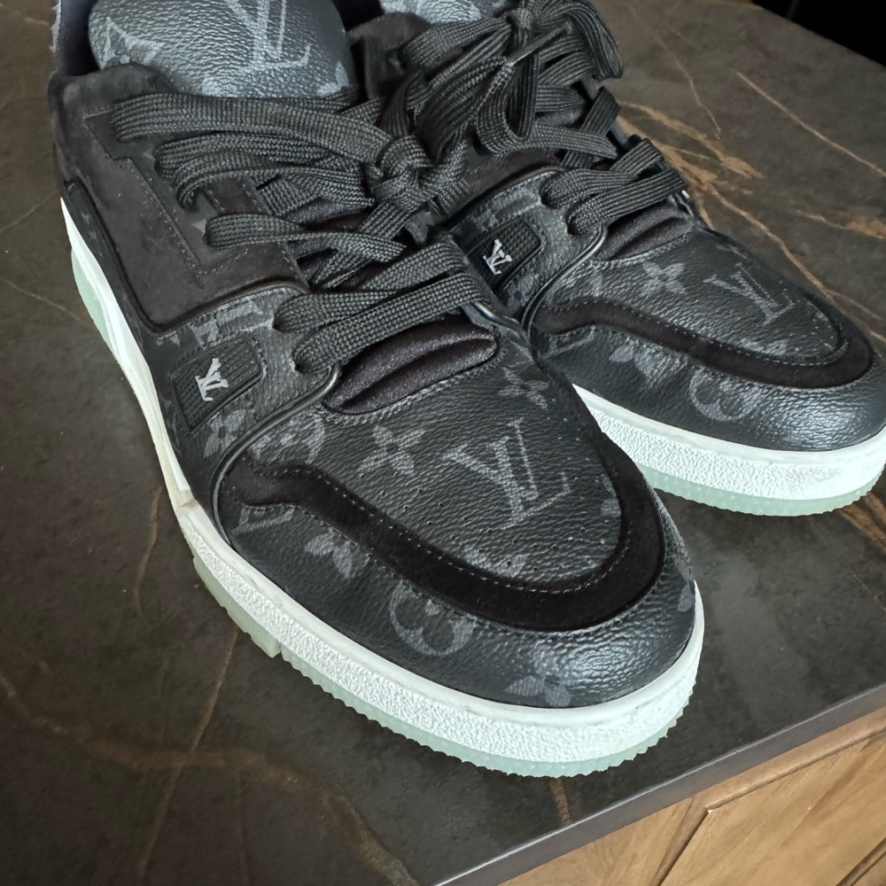 Louis Vuitton Black and White Monogram Sneakers